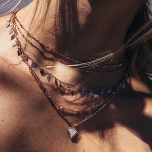 Luv Aj Moonstone Multi Charm Necklace 24K Gold